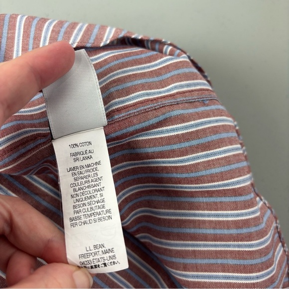 L.L.Bean Men's Striped Button Front Long Sleeve Cotton Shirt XL Reg - Picture 6 of 8